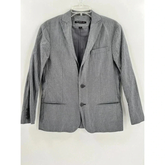 JOHN VARVATOS Cotton Blend Gray Stripe Unconstructed BLAZER Jacket Size 36 USA - Picture 2 of 15